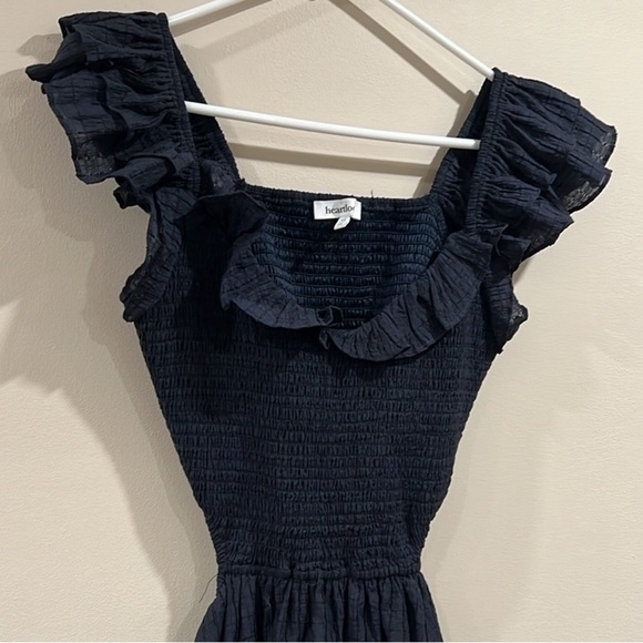 🔥NWOT Heartloom Black Ruffled Midi Dress🔥 - Picture 3 of 6